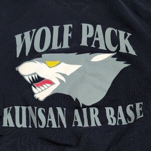 Vintage Soffe Adult Fleece Crew Neck Sweatshirt size XL Wolfpack Kunsan Air Base